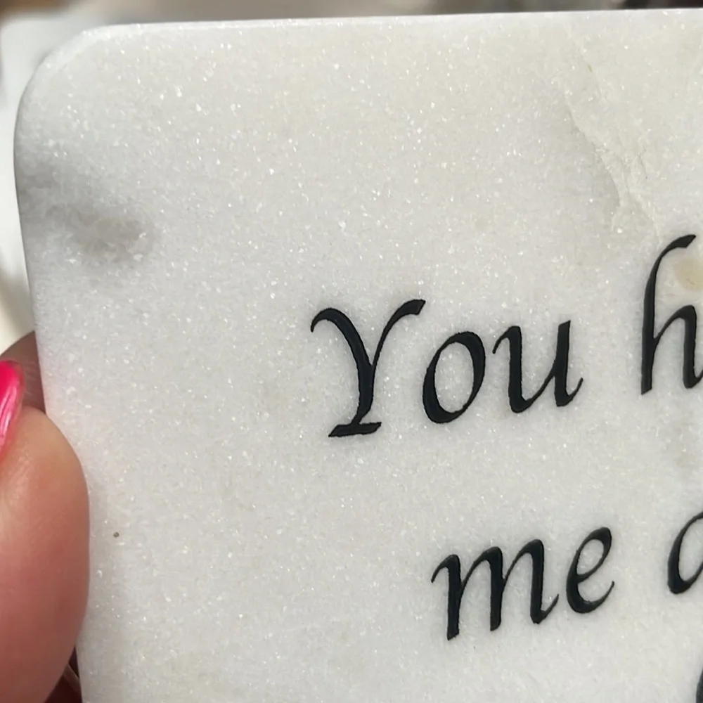 SOLID MARBEL COASTERS WINE lovers theme fun sayings nature stone set of 4 boxed
